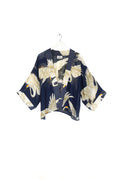 CHARCOAL NAVY MINI SHORT STORK KIMONO by 100 Stars