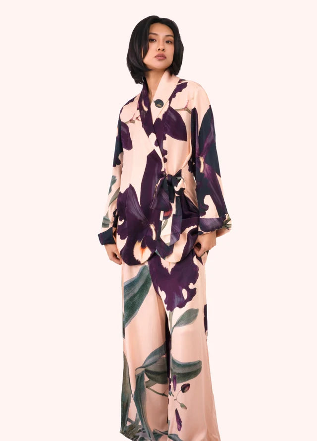 MIDNIGHT ORCHID PURPLE & PEACH LUX JACKET by POWDER (Small/Medium)