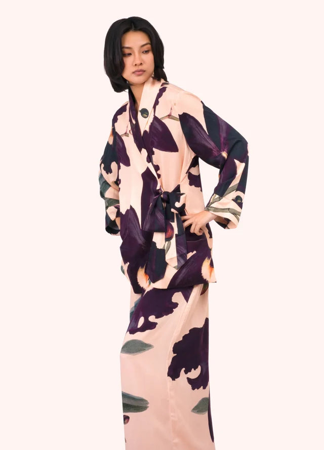 MIDNIGHT ORCHID PURPLE & PEACH LUX JACKET by POWDER (Small/Medium)