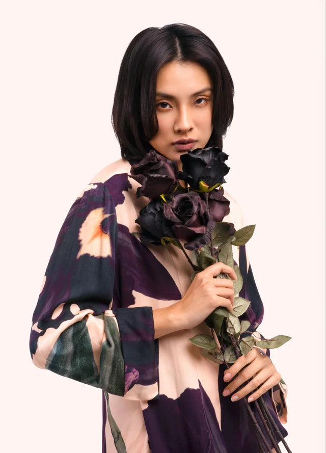 MIDNIGHT ORCHID PURPLE & PEACH LUX JACKET by POWDER (Small/Medium)