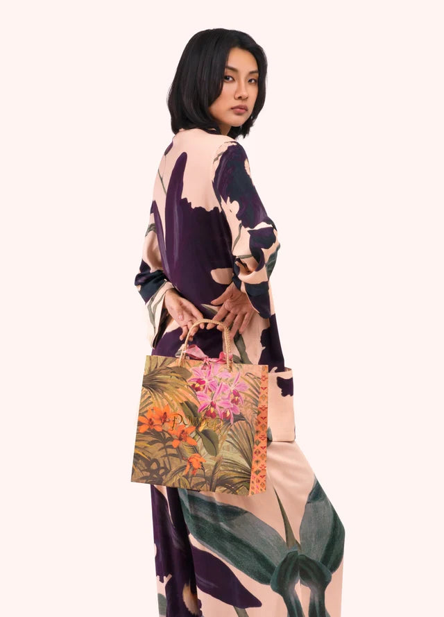 MIDNIGHT ORCHID PURPLE & PEACH LUX JACKET by POWDER (Small/Medium)