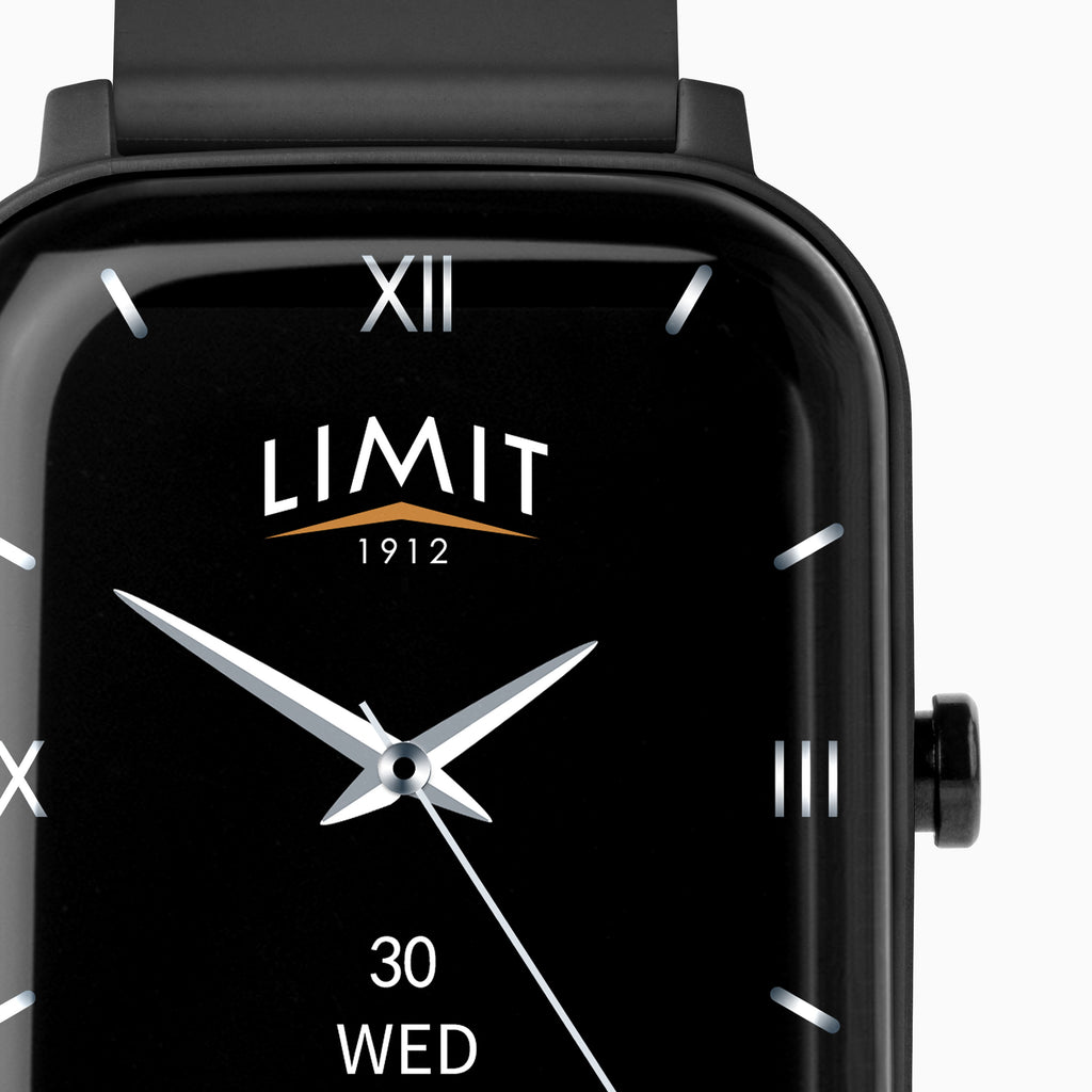 BLACK LIMIT DIGITAL RECT SMART SILICONE STRAP WATCH