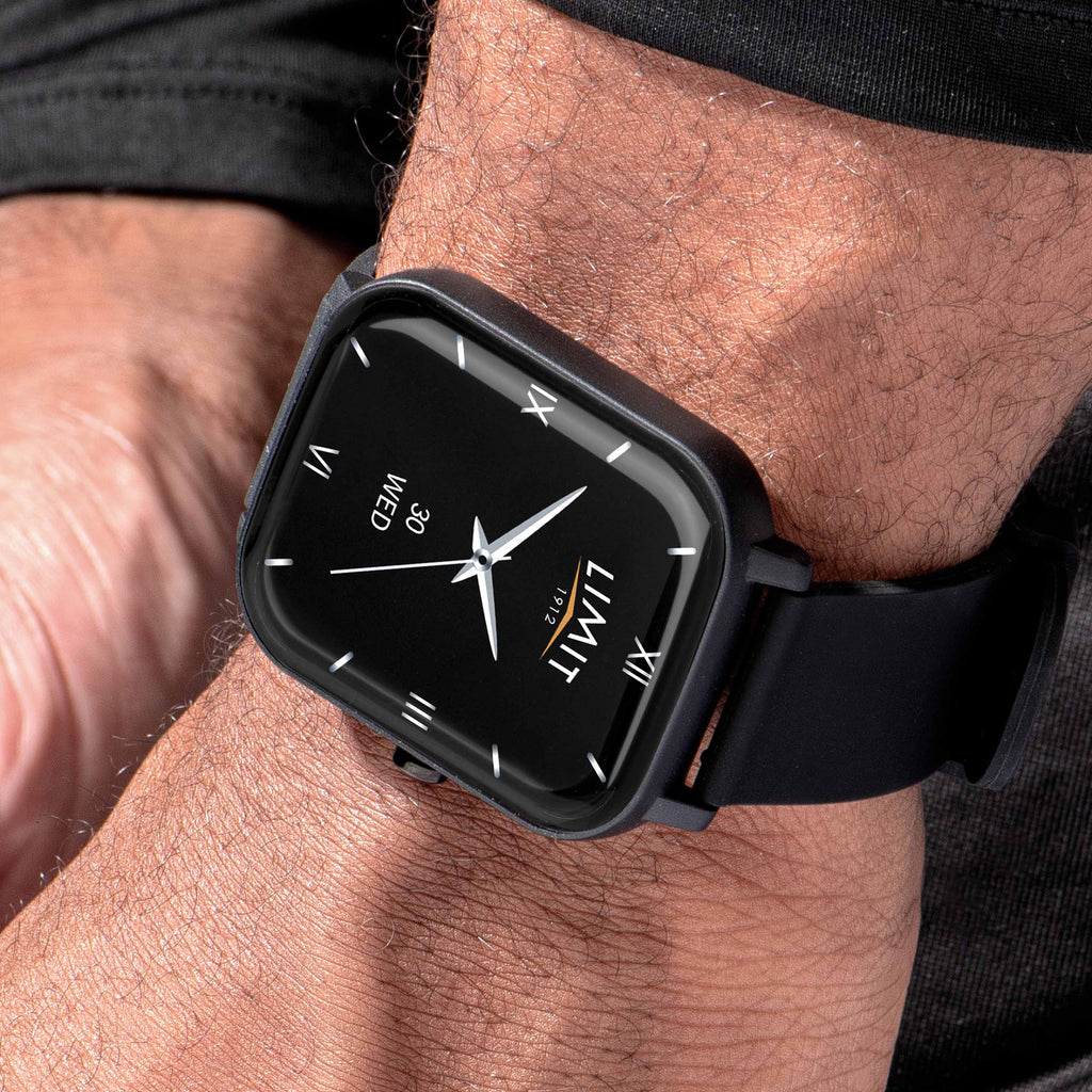 BLACK LIMIT DIGITAL RECT SMART SILICONE STRAP WATCH