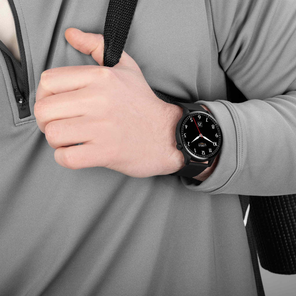 BLACK LIMIT DIGITAL ROUND SMART SILICONE STRAP WATCH