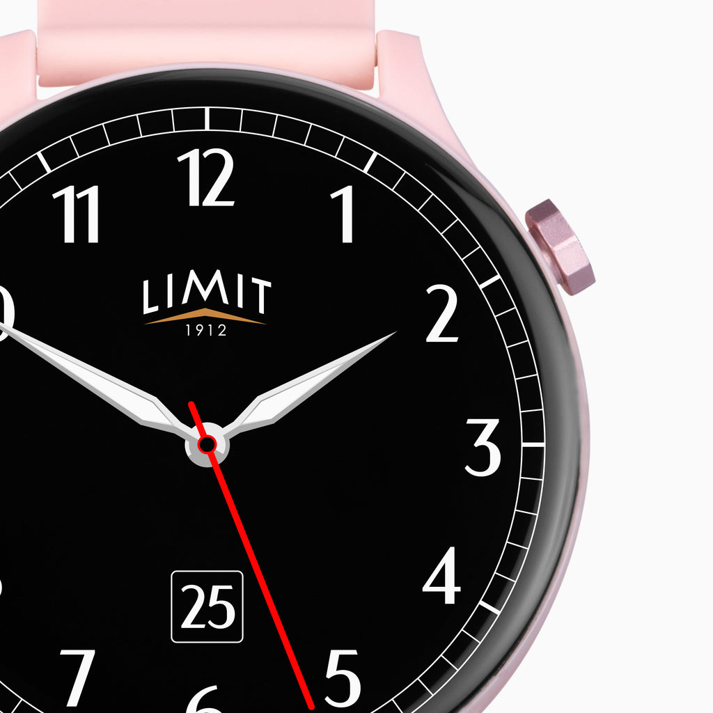 PINK LIMIT DIGITAL ROUND SMART SILICONE STRAP WATCH