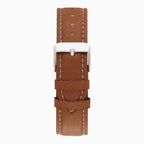 GENTS LIMIT WM RND BLUE DL. TAN STRAP WATCH