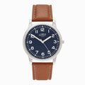 GENTS LIMIT WM RND BLUE DL. TAN STRAP WATCH