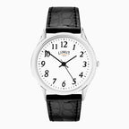 GENTS LIMIT SILV COLOUR RND WHT DL. EASY READER STRAP WATCH