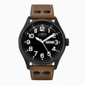 GENTS LIMIT BLK RND BLK DL. DAY DATE PILOT STRAP WATCH