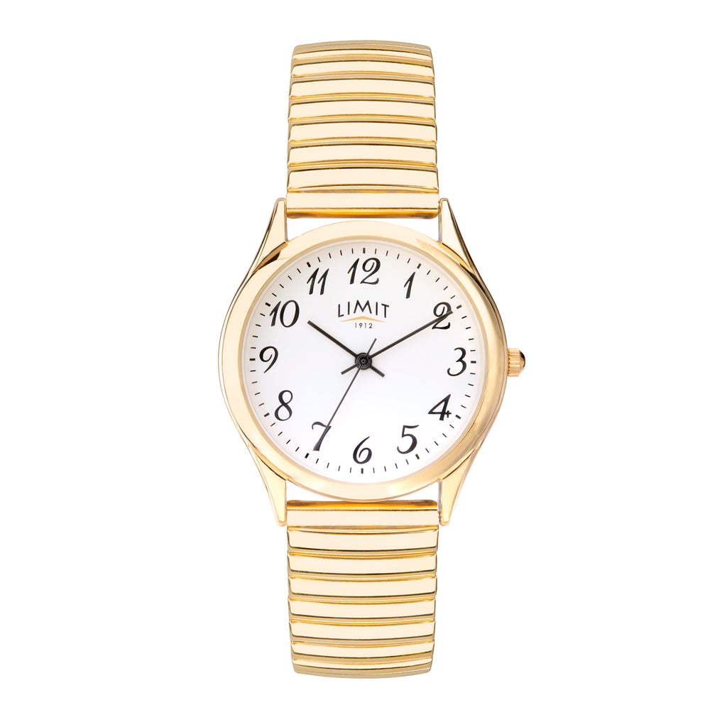 GENTS LIMIT GP RND WHT DL. EASY READER EXPANDABLE BRACELET WATCH