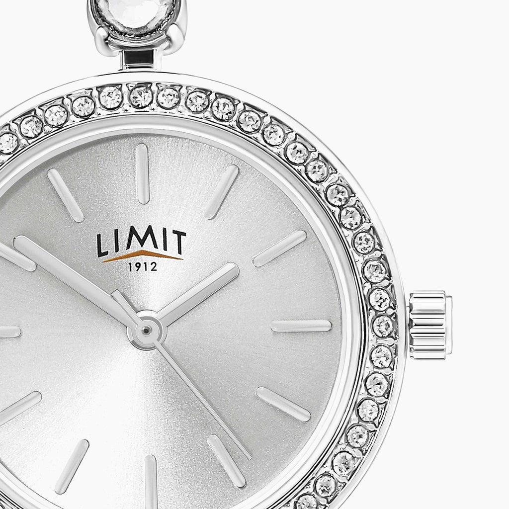 LADIES LIMIT SS RND SILV DL. CRYSTAL SET BRACELET WATCH