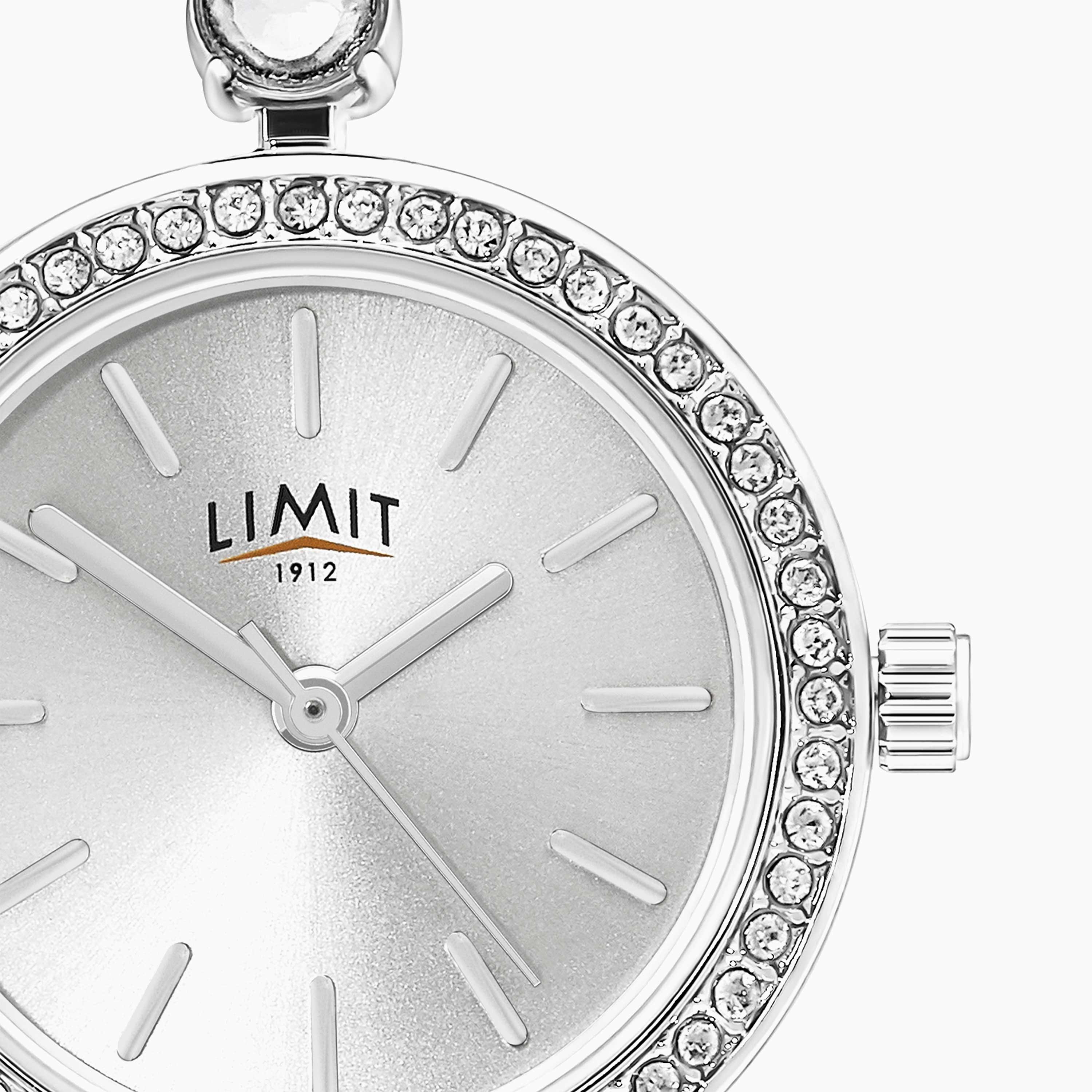 LADIES LIMIT SS RND SILV DL. CRYSTAL SET BRACELET WATCH