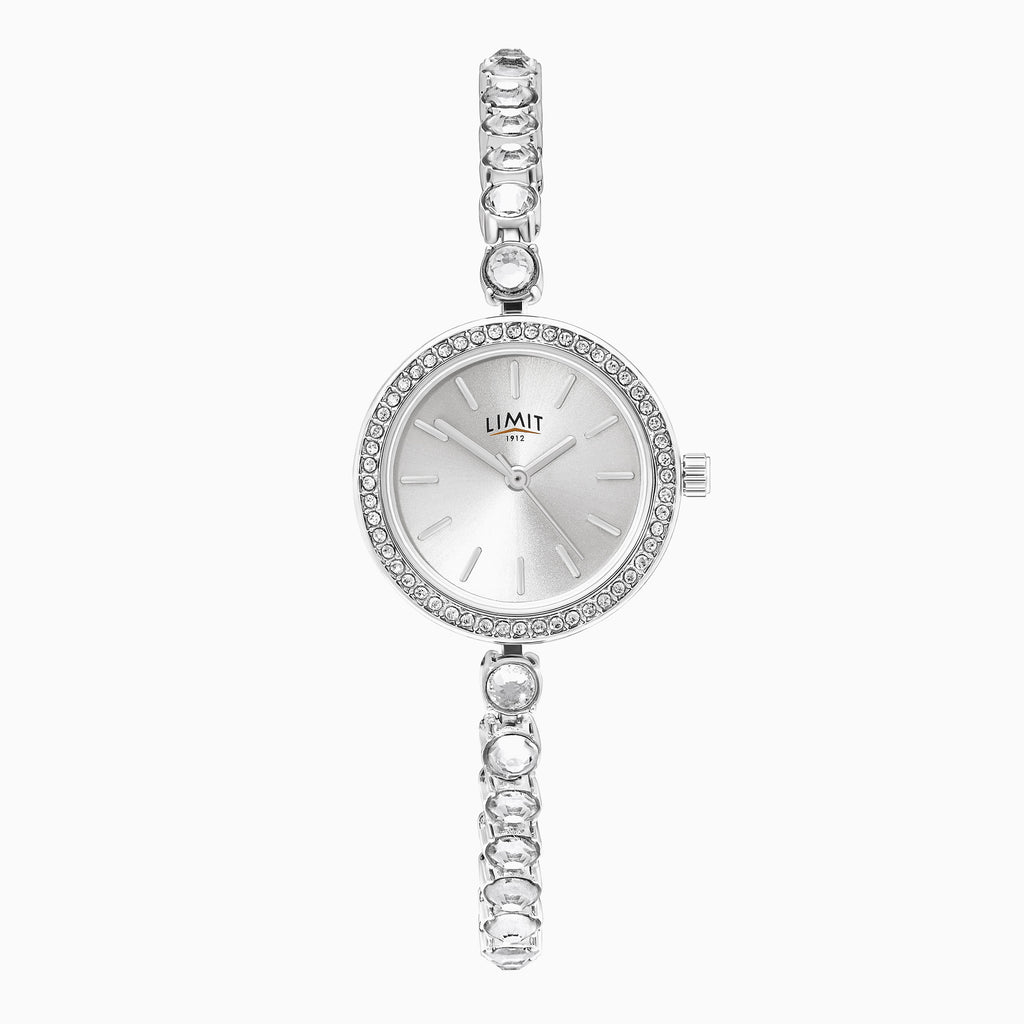 LADIES LIMIT SS RND SILV DL. CRYSTAL SET BRACELET WATCH