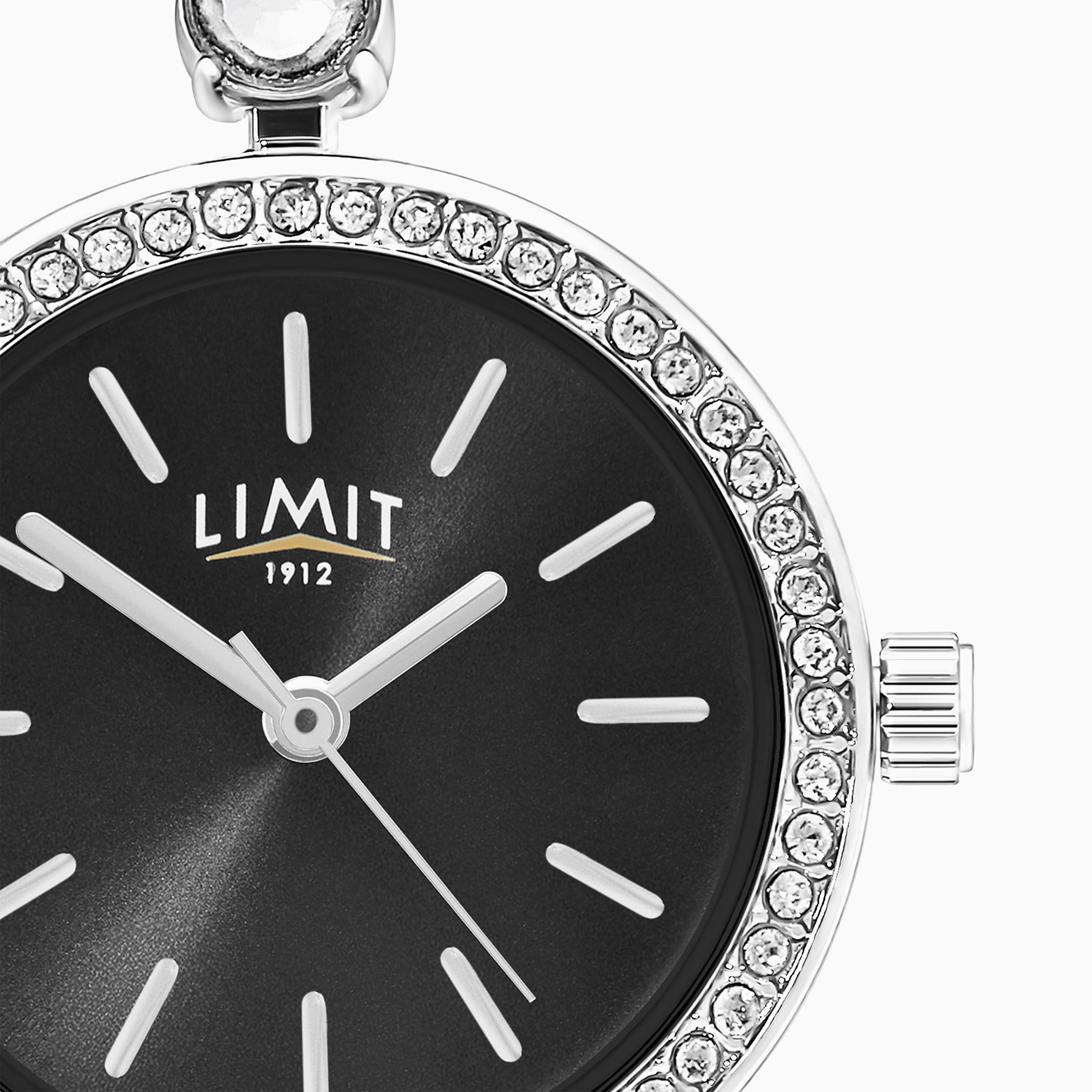LADIES LIMIT SS RND BLACK DL. CRYSTAL SET BRACELET WATCH