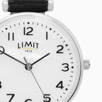 LADIES LIMIT WM RND MOP DL. BLK STRAP WATCH