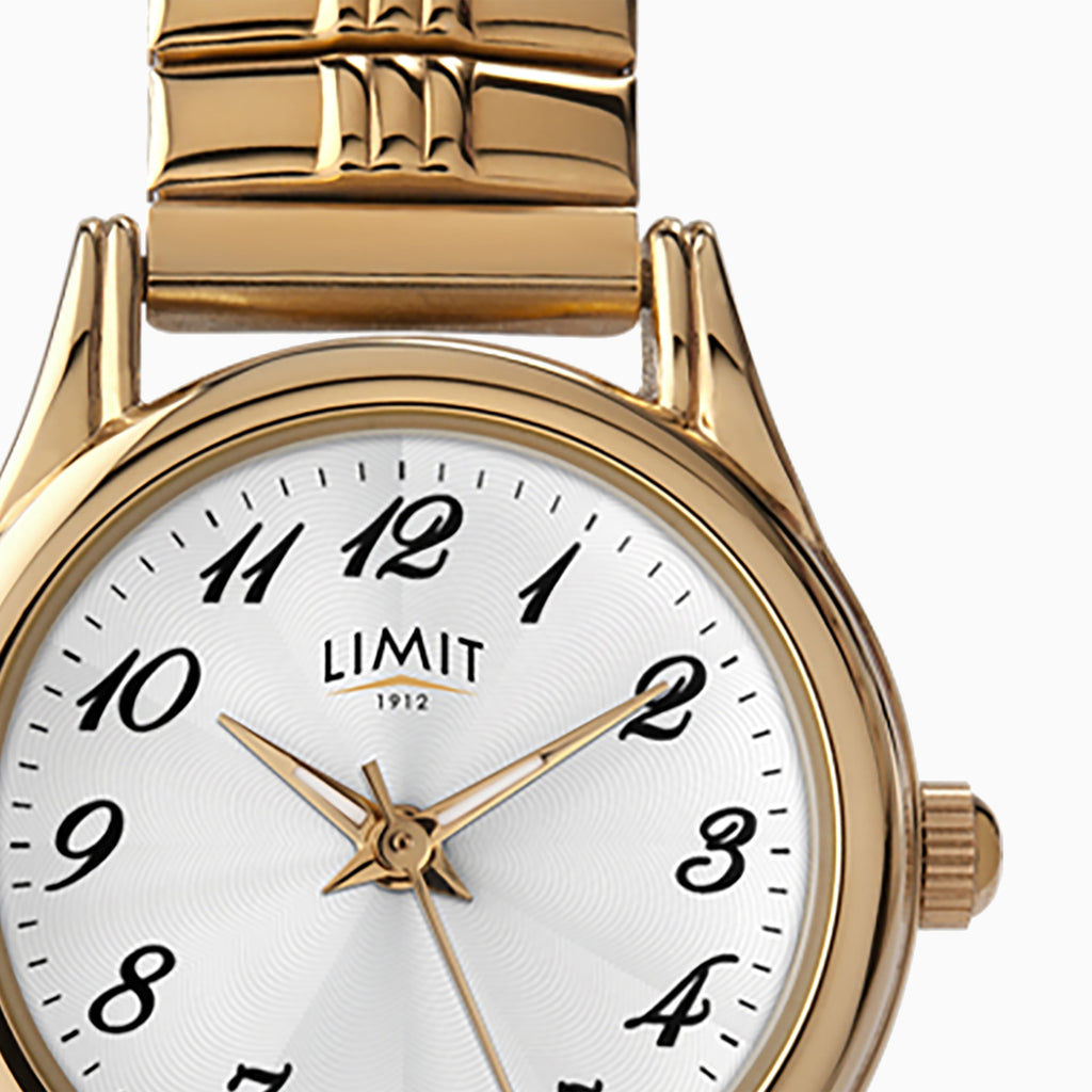 LADIES LIMIT GP RND WHT DL. EASY READER EXPANDABLE BRACELET WATCH