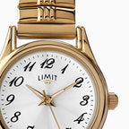 LADIES LIMIT GP RND WHT DL. EASY READER EXPANDABLE BRACELET WATCH