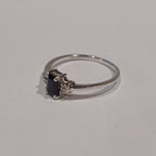 9WG 1.9G 3 RECT SAPPHIRE & 8 DIAMOND DRESS RING Q | PRE OWNED