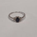 9WG 1.9G 3 RECT SAPPHIRE & 8 DIAMOND DRESS RING Q | PRE OWNED