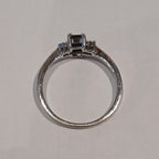 9WG 1.9G 3 RECT SAPPHIRE & 8 DIAMOND DRESS RING Q | PRE OWNED