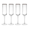 Sorrento Ridged Crystal Champagne Flute Glasses