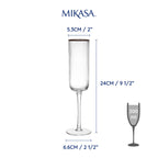 Sorrento Ridged Crystal Champagne Flute Glasses