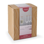 Sorrento Ridged Crystal Champagne Flute Glasses