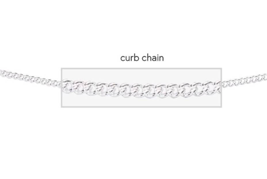 SILV 18" MED TIGHT CURB PENDANT CHAIN