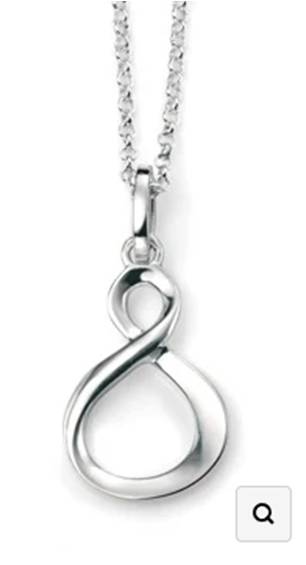 SILV POLISHED INFINITY LOOP PENDANT