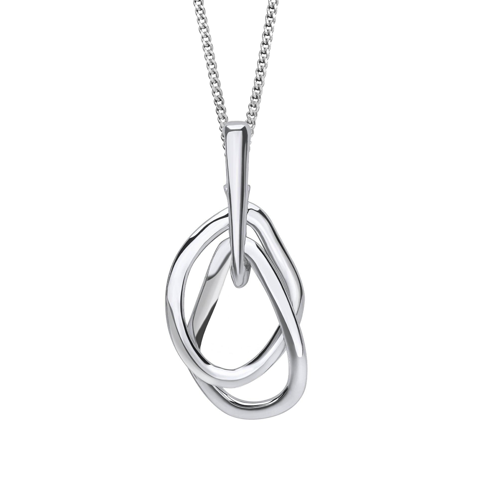 SILVER ONLY ORGANIC INTERLINKING PENDANT & CHAIN