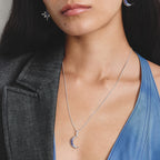 Thomas Sabo SILVER BLUE CZ SET MOON PENDANT ONLY