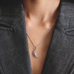 Thomas Sabo SILVER BLUE CZ SET MOON PENDANT ONLY