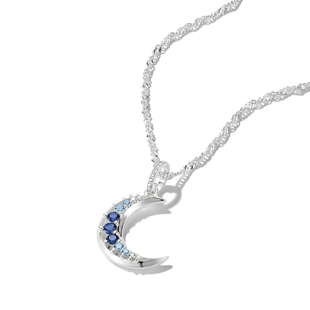 Thomas Sabo SILVER BLUE CZ SET MOON PENDANT ONLY