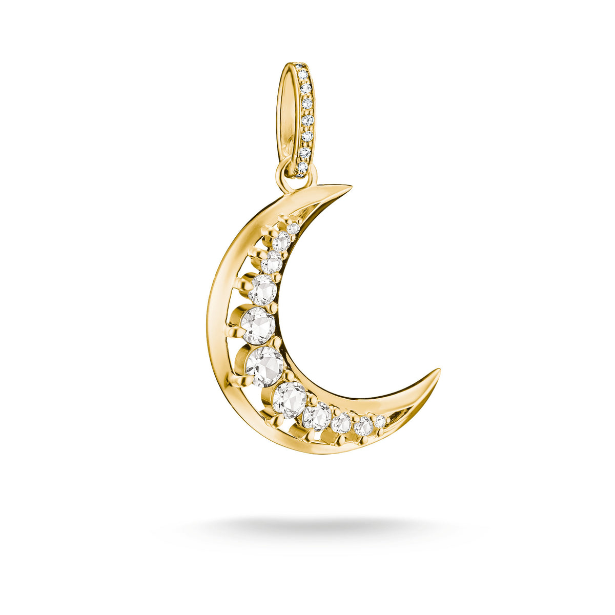 Thomas Sabo GOLD COLOUR BLUE CZ SET MOON PENDANT ONLY