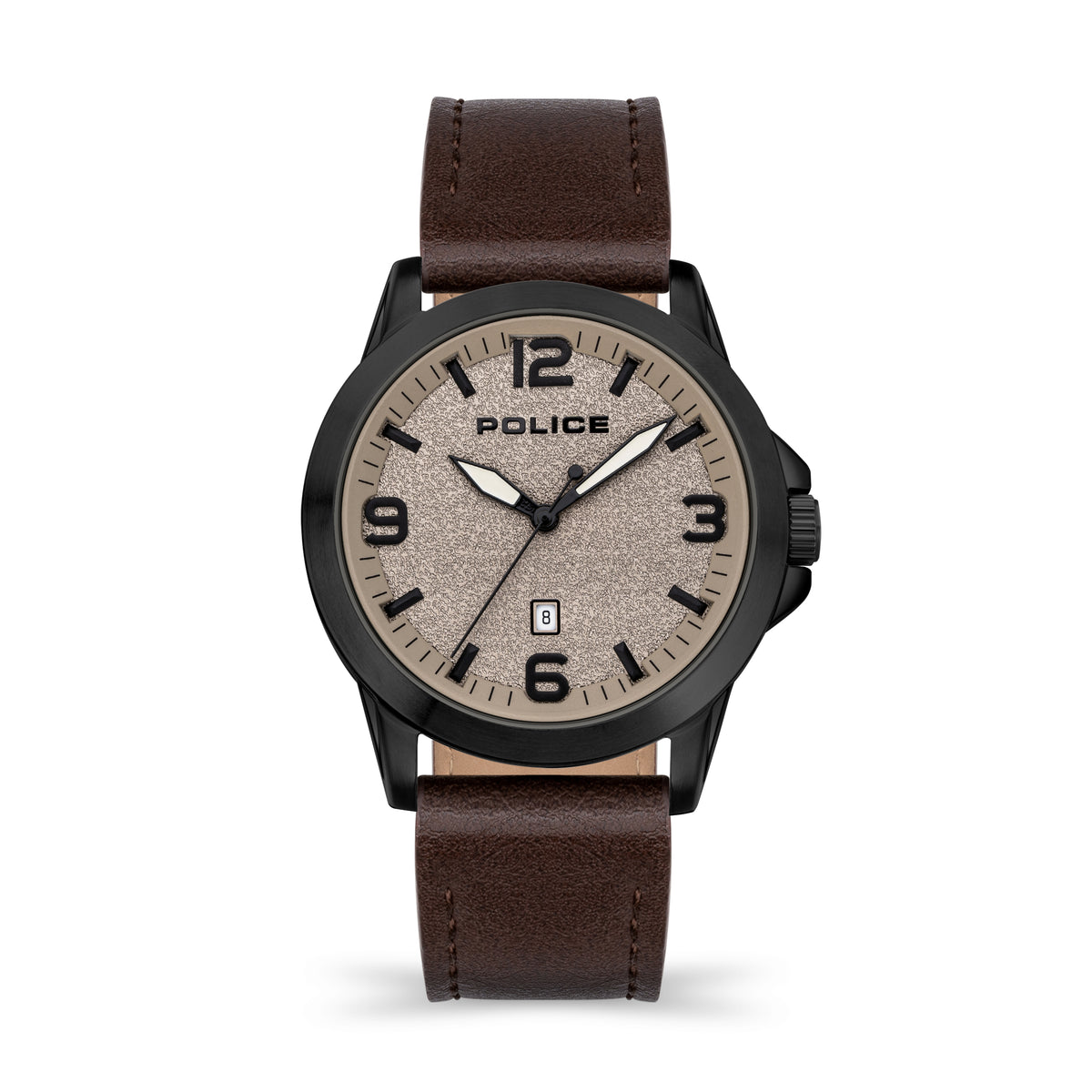 GNTS SS POLICE RND CRM DL.D 3ATM STRAP WATCH