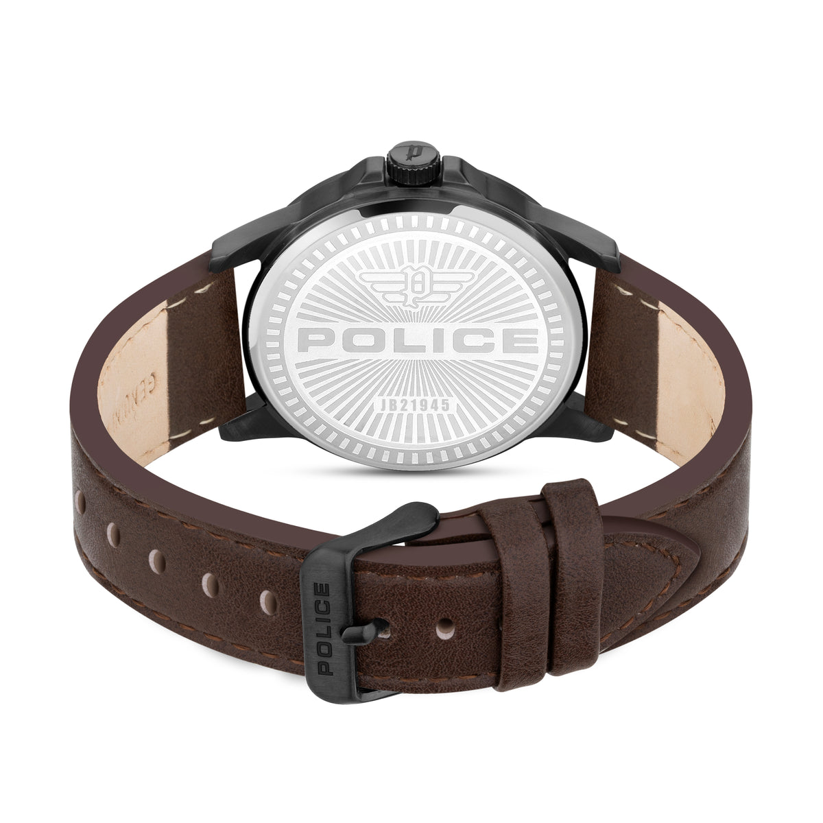 GNTS SS POLICE RND CRM DL.D 3ATM STRAP WATCH