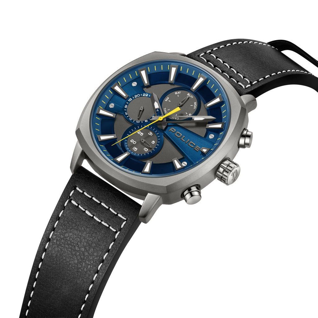 Police Tuneful Gun Metal Strap Watch