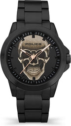 Police Skull Gun Metal Bracelet Watch