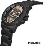 Police Skull Gun Metal Bracelet Watch