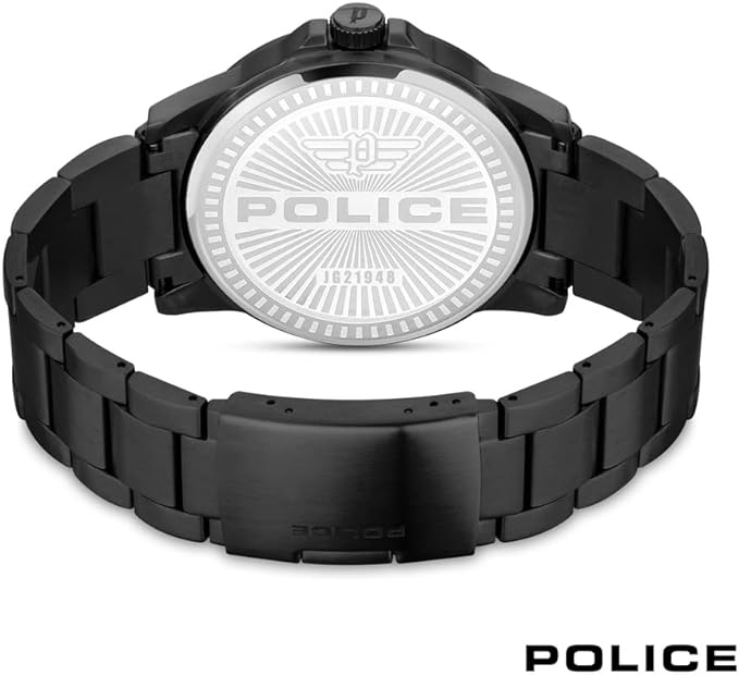 Police Skull Gun Metal Bracelet Watch
