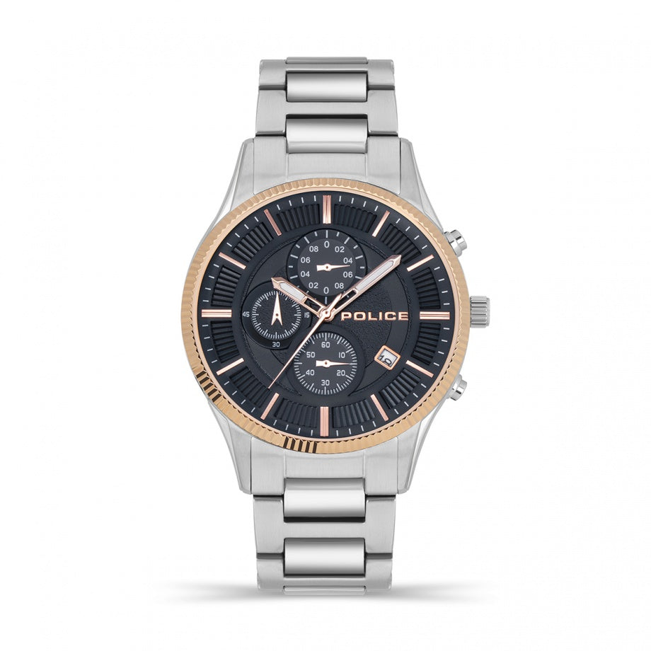 GNTS SS RG RND BLK MULT DL.D BRACELET WATCH