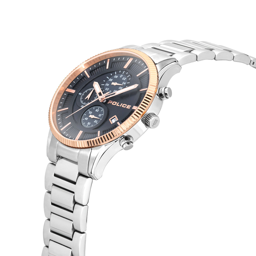GNTS SS RG RND BLK MULT DL.D BRACELET WATCH