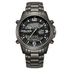 GNTS GUN PVD RND ANALOGUE - DIGITAL DUO DIAL GUN BRACELET WATCH