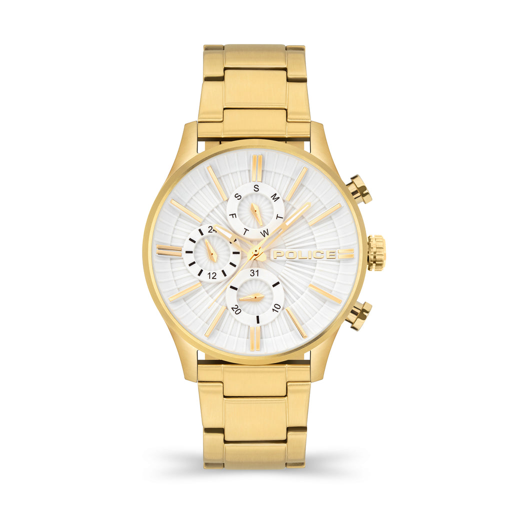 GNTS GP PVD BARTER  RND WHT MULTI DL. GP BRACELET WATCH