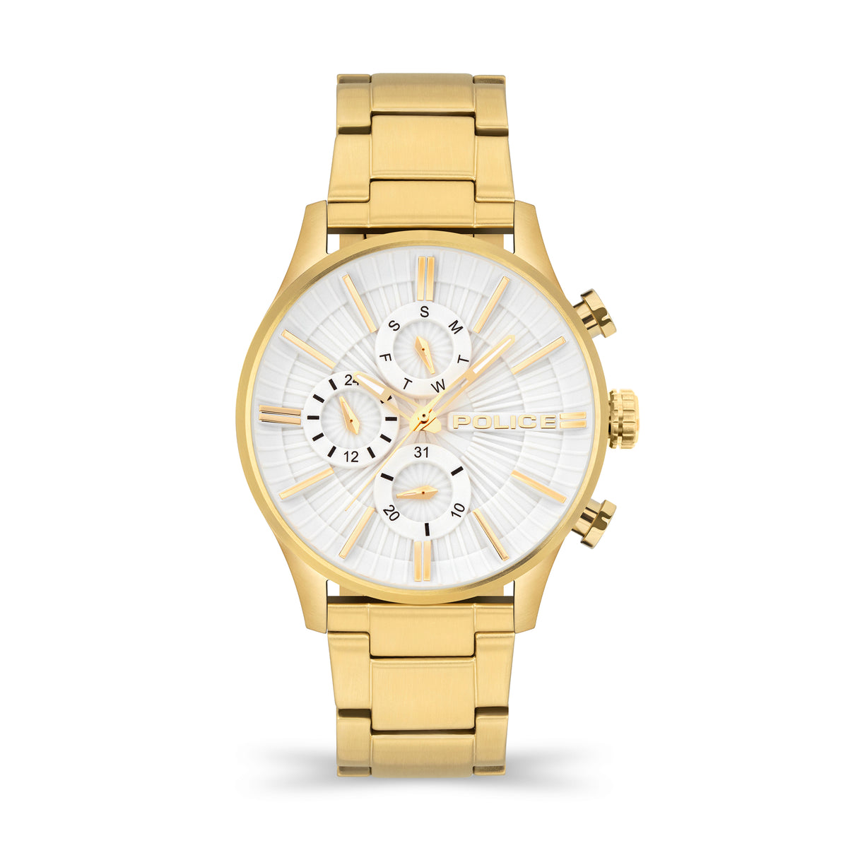 GNTS GP PVD BARTER  RND WHT MULTI DL. GP BRACELET WATCH