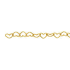 14CT ROLLED GOLD 3.2MM HEART LINK CABLE CHAIN BRACELET.