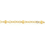 14CT ROLLED GOLD 1.5MM FLAT OVAL CABLE CH. WITH 2MM BEADS