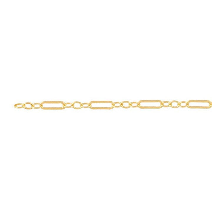 14CT ROLLED GOLD 1.7MM FLAT LONG &  SHORT CHAIN BRACELET.