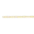 14CT ROLLED GOLD 1.7MM FLAT LONG &  SHORT CHAIN BRACELET.