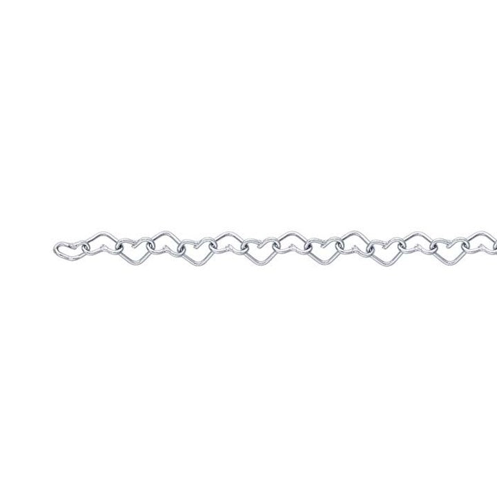 SILVER 3.2MM HEART LINK BRACELET - PERMA JEWEL